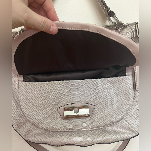 COACH Kristin Python Embossed Hobo in pale pink L1182-19416 - Picture 4 of 8
